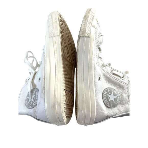 Converse Girls Sneakers Leather Chuck Taylor White Size 3 - Picture 5 of 9